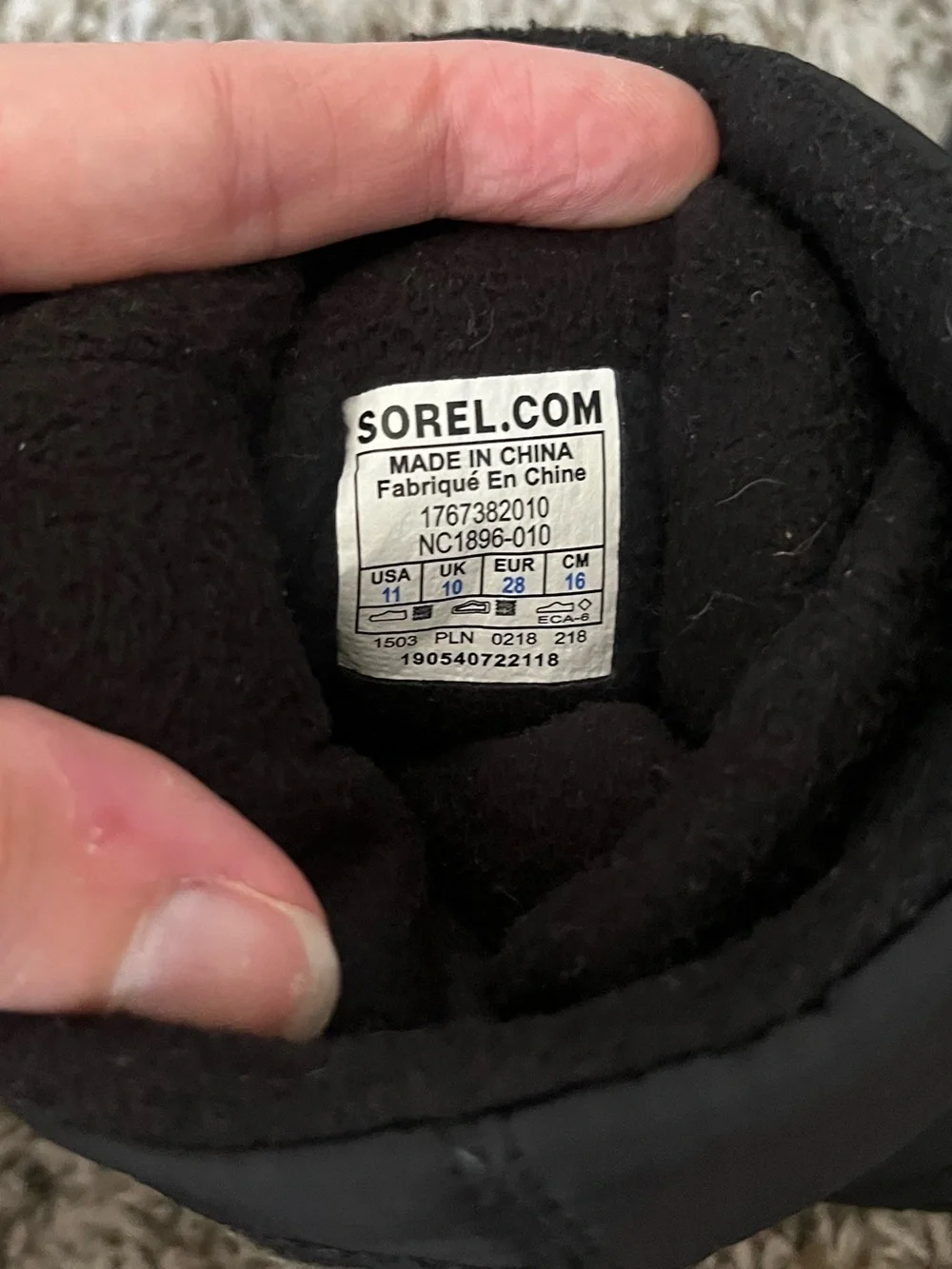 Sorel Black Quilted Slip-On Winter Boots in Black Children Size 11 NWOT